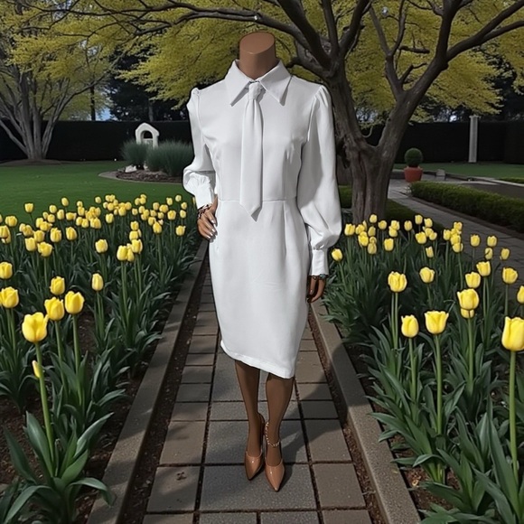 Fashion Nova White Long Sleeve Dress - Picture 5 of 9